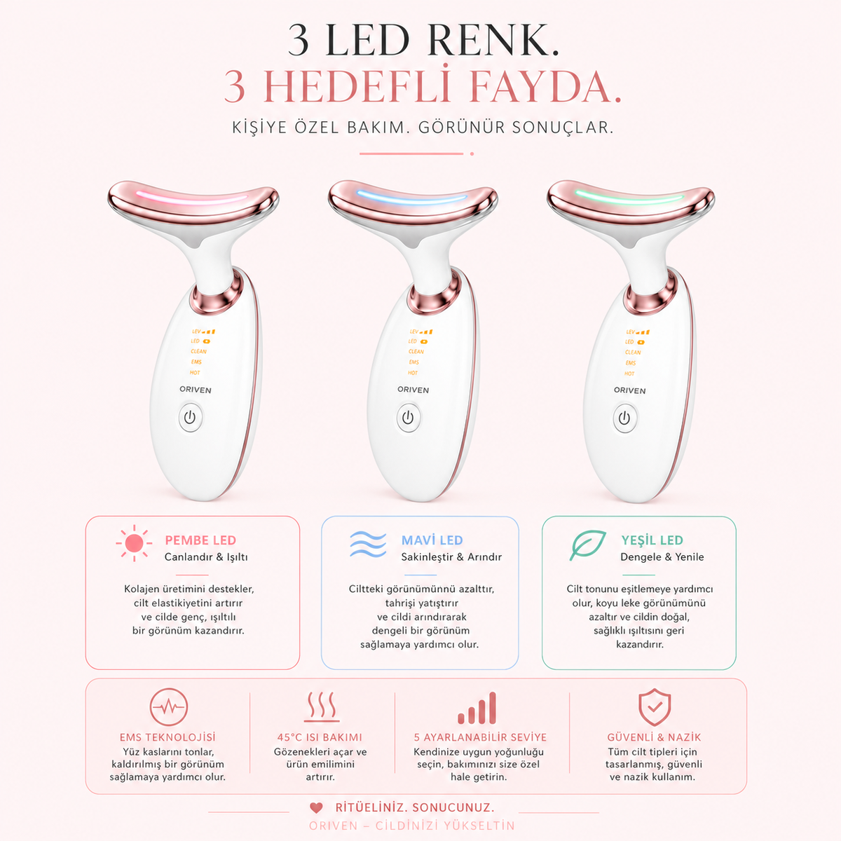 Oriven™ Kırışıklık Giderici Cilt Bakım Cihazı